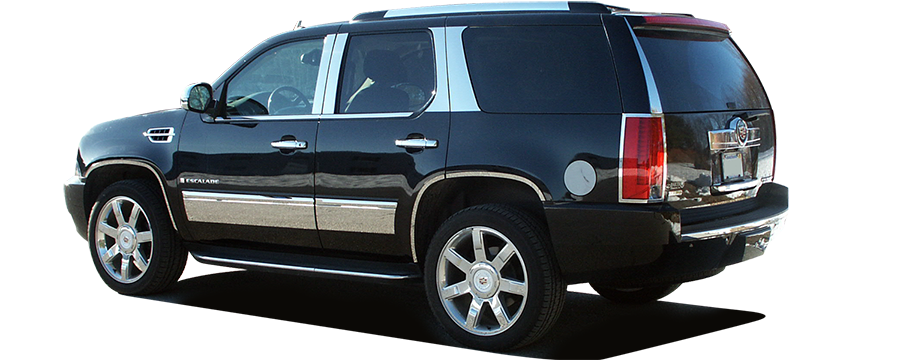 thumbnail image 2 of QAA Stainless Chrome Pillar Posts Trim 4PCS For Cadillac Escalade 2007-2014 2 of 6