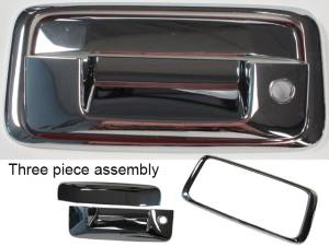 QAA - DH54183 Chrome Plated ABS plastic Tailgate Handle Cover 3Pc 2014-2019 Chevrolet Silverado, 2014-2018 GMC Sierra QAA