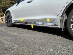 QAA - TH71805 Stainless Steel Rocker Panel Trim 4Pc 2021-2025 Kia K5 QAA
