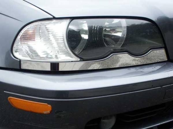 QAA - HL25900 Stainless Steel Headlight Accent 2Pc 2001-2005 BMW 3 Series QAA