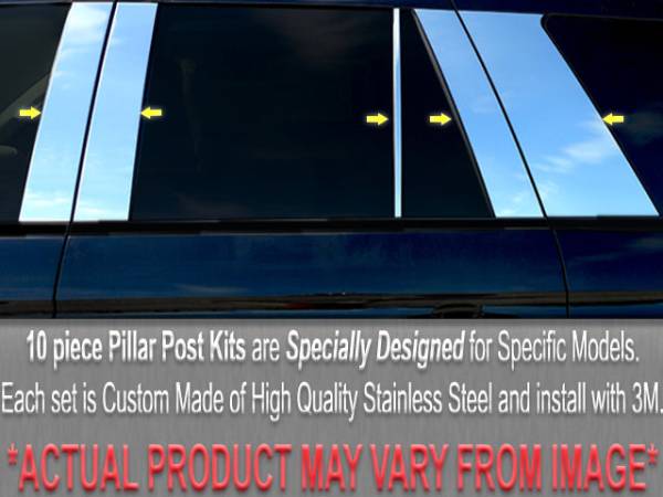 QAA - PP25909 Stainless Steel Pillar Trim 10Pc 2002-2005 BMW 3 Series QAA