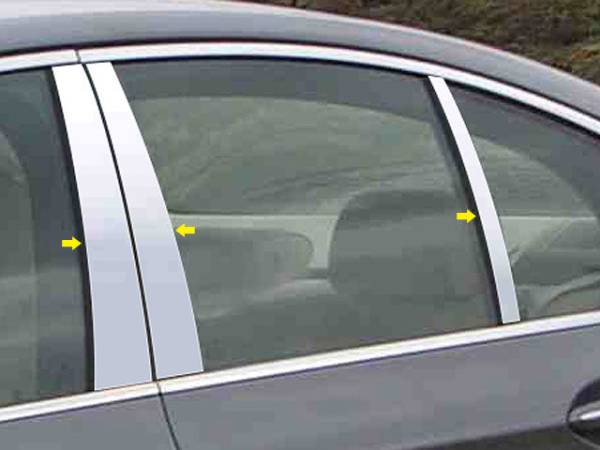 QAA - PP25931 Stainless Steel Pillar Trim 6Pc 2004-2010 BMW 5 Series QAA