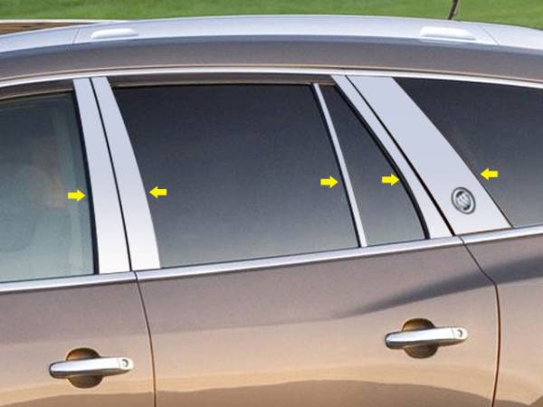 QAA - PP53533 Stainless Steel Pillar Trim 10Pc 2013-2017 Buick Enclave QAA