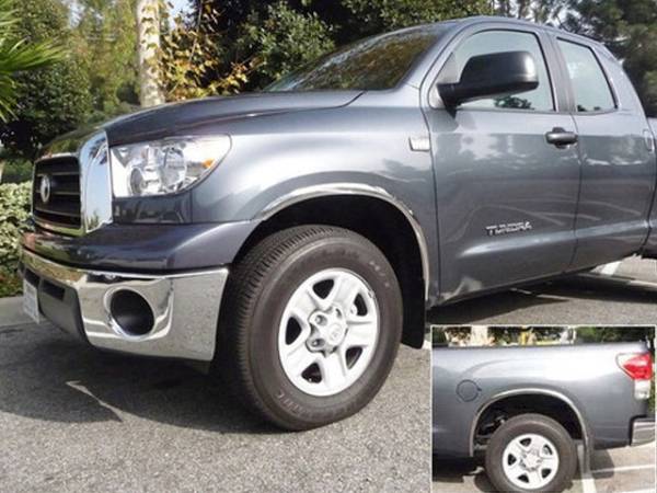 QAA - WZ14145 Molded Stainless Steel Wheel Well Fender Trim 4Pc 2014-2021 Toyota Tundra QAA