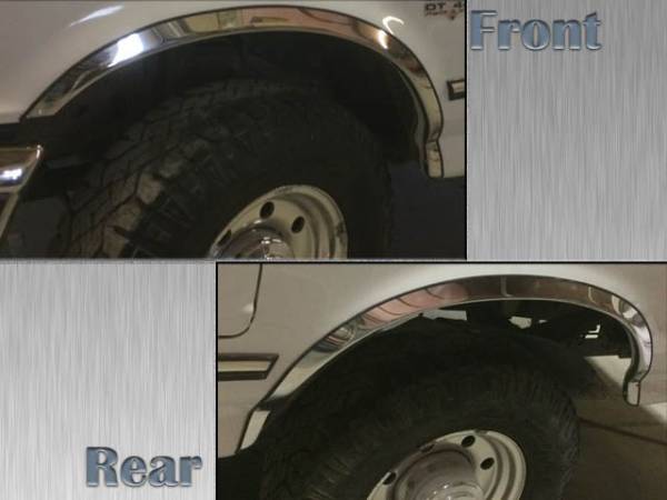 QAA - WZ17308 Molded Stainless Steel Wheel Well Fender Trim 4Pc 1987-1996 Ford F-150 QAA