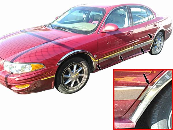 QAA - TH40565 Stainless Steel Rocker Panel Trim 8Pc 2000-2005 Buick LeSabre QAA