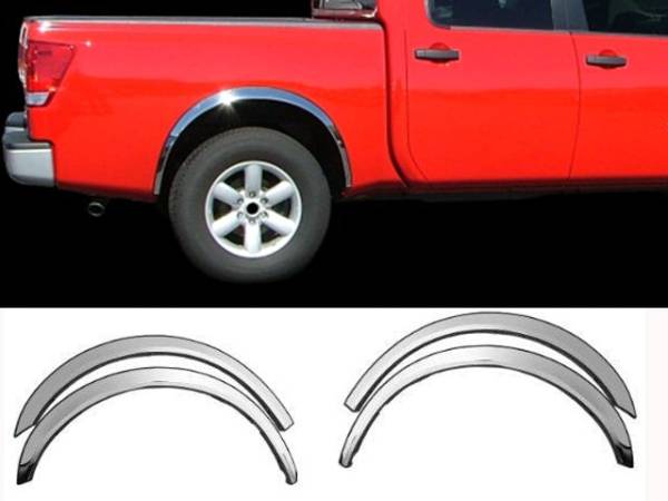 QAA - WZ27145 Molded Stainless Steel Wheel Well Fender Trim 4Pc 2007-2013 Toyota Tundra QAA