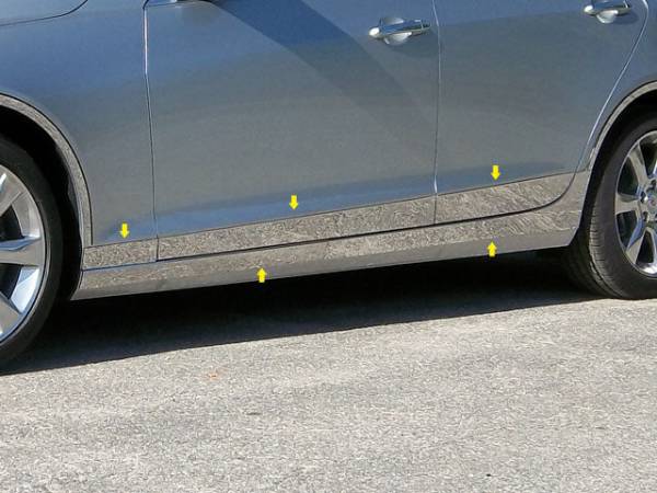 QAA - TH53237 Stainless Steel Rocker Panel Trim 10Pc 2013-2018 Cadillac ATS QAA