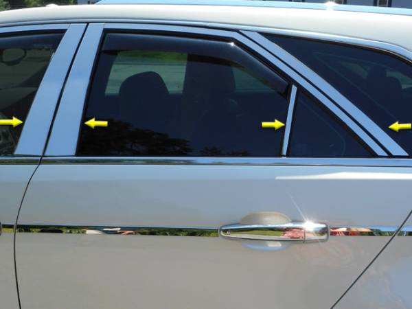 QAA - PP50252 Stainless Steel Pillar Trim 8Pc 2010-2014 Cadillac CTS Sport Wagon QAA