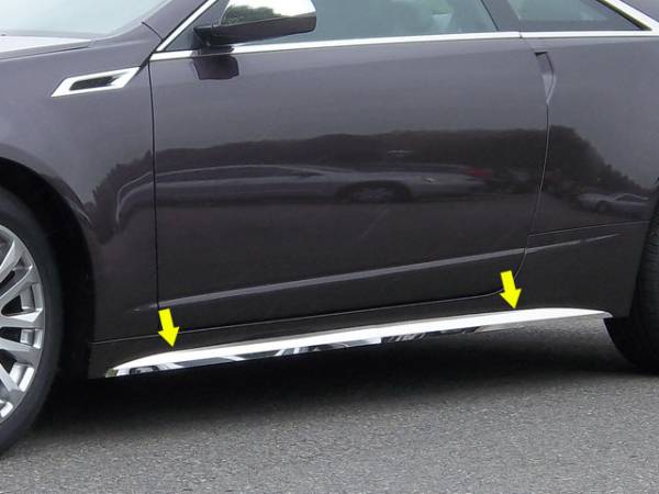 QAA - TH50254 Stainless Steel Rocker Panel Trim 4Pc 2011-2014 Cadillac CTS Coupe QAA