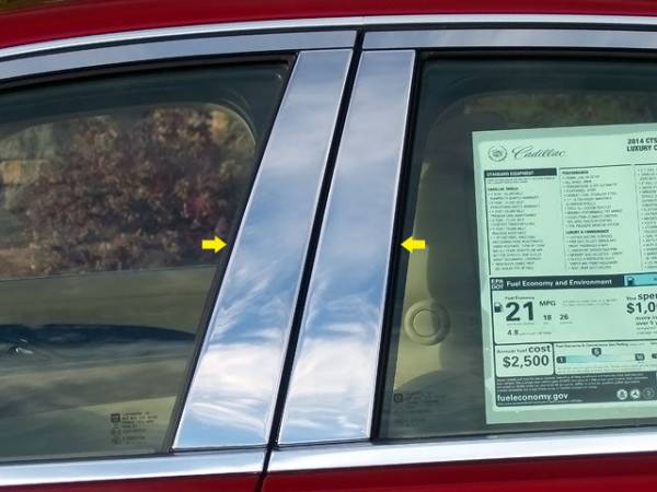 QAA - PP54250 Stainless Steel Pillar Trim 4Pc 2014-2019 Cadillac CTS QAA