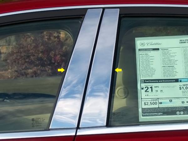 QAA - PP54444 Stainless Steel Pillar Trim 4Pc 2014-2019 Cadillac CTS QAA