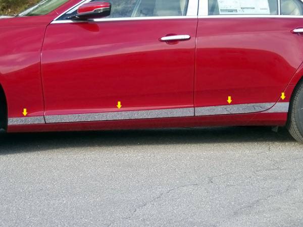 QAA - TH54250 Stainless Steel Rocker Panel Trim 8Pc 2014-2019 Cadillac CTS QAA