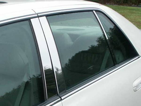 QAA - PP40246 Stainless Steel Pillar Trim 6Pc 2000-2005 Cadillac DeVille, 2006-2011 Cadillac DTS QAA