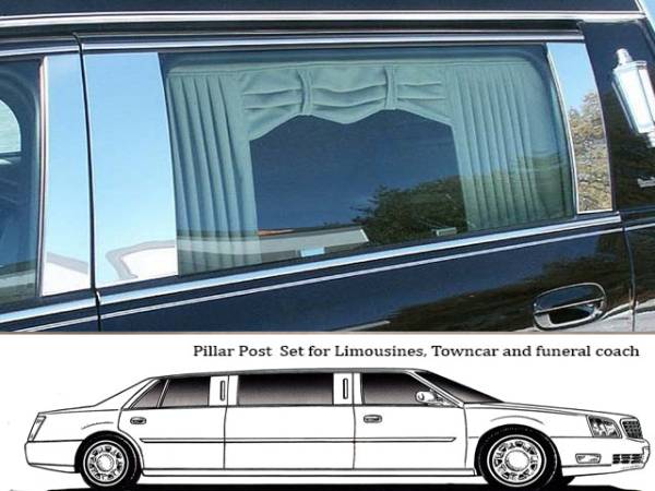 QAA - PP40249 Stainless Steel Pillar Trim 4Pc 2000-2005 Cadillac DeVille, 2006-2011 Cadillac DTS QAA