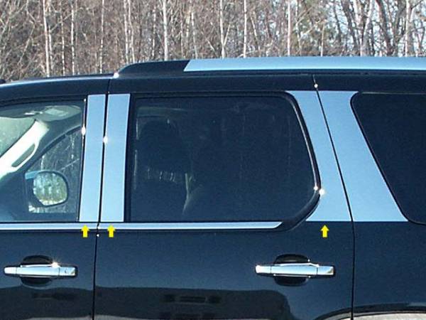 QAA - PP47256 Stainless Steel Pillar Trim 6Pc 2007-2014 Cadillac Escalade QAA