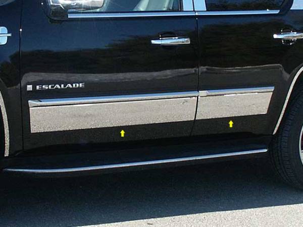 QAA - TH47255 Stainless Steel Rocker Panel Trim 4Pc 2007-2014 Cadillac Escalade QAA