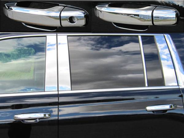 QAA - DH54195 Chrome Plated ABS plastic Door Handle Cover 8Pc 2015-2020 Cadillac Escalade QAA