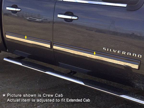 QAA - TH49185 Stainless Steel Rocker Panel Trim 4Pc 2009-2013 Chevrolet Silverado QAA