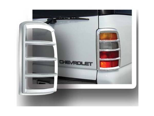 QAA - TL40198 Chrome Plated ABS plastic Tail Light Bezels 2Pc 2000-2006 Chevrolet Suburban QAA