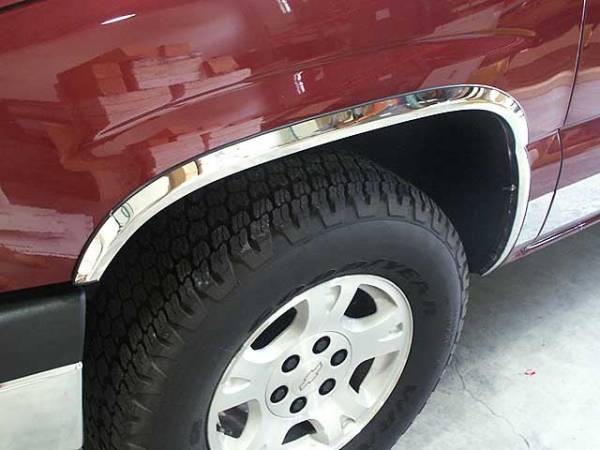 QAA - WZ39181-L Molded Stainless Steel Wheel Well Fender Trim 4Pc 1999-2006 Chevrolet Silverado QAA