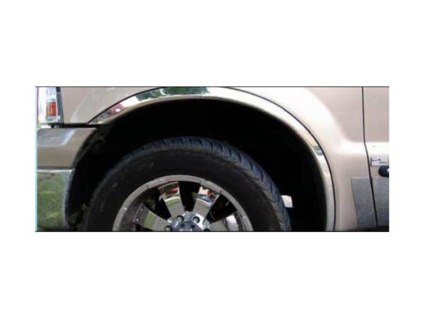 QAA - WZ39320 Molded Stainless Steel Wheel Well Fender Trim 4Pc 1999-2007 Ford F-250 & F-350 Super Duty QAA