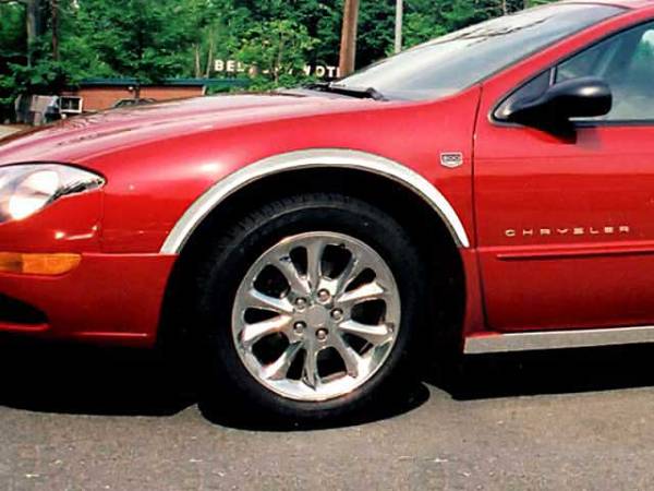 QAA - WZ39760 Molded Stainless Steel Wheel Well Fender Trim 4Pc 1999-2004 Chrysler 300M QAA