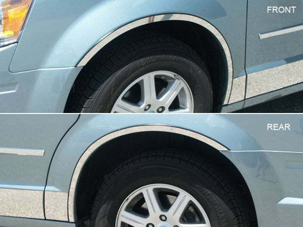 QAA - WQ48895 Stainless Steel Wheel Well Accent 4Pc 2008-2016 Chrysler Town & Country, 2008-2020 Dodge Grand Caravan, 2009-2012 Volkswagen Routan QAA