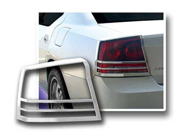 QAA - TL46910 Chrome Plated ABS plastic Tail Light Bezels 2Pc 2006-2010 Dodge Charger QAA