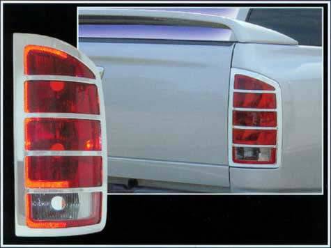 QAA - TL42935 Chrome Plated ABS plastic Tail Light Bezels 2Pc 2002-2008 Dodge Ram QAA