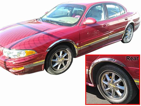 QAA - WZ40565 Molded Stainless Steel Wheel Well Fender Trim 4Pc 2000-2005 Buick LeSabre QAA