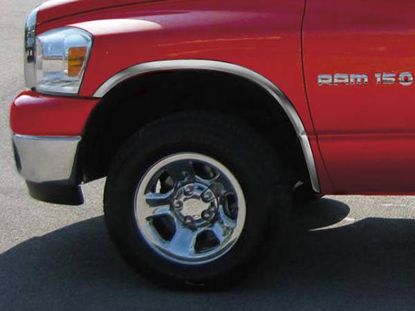 QAA - WZ42935 Molded Stainless Steel Wheel Well Fender Trim 4Pc 2002-2008 Dodge Ram QAA