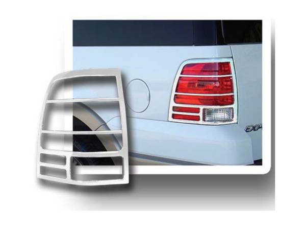 QAA - TL43387 Chrome Plated ABS plastic Tail Light Bezels 2Pc 2003-2006 Ford Expedition QAA