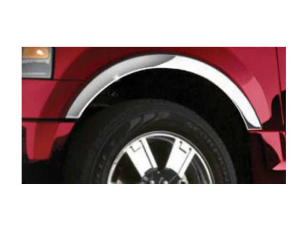 QAA - WZ43383 Molded Stainless Steel Wheel Well Fender Trim 4Pc 2003-2006 Ford Expedition QAA