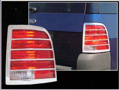 QAA - TL43305 Chrome Plated ABS plastic Tail Light Bezels 2Pc 2002-2005 Ford Explorer QAA