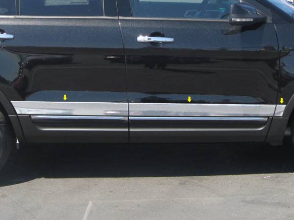 QAA - TH51330 Stainless Steel Rocker Panel Trim 6Pc 2011-2019 Ford Explorer QAA