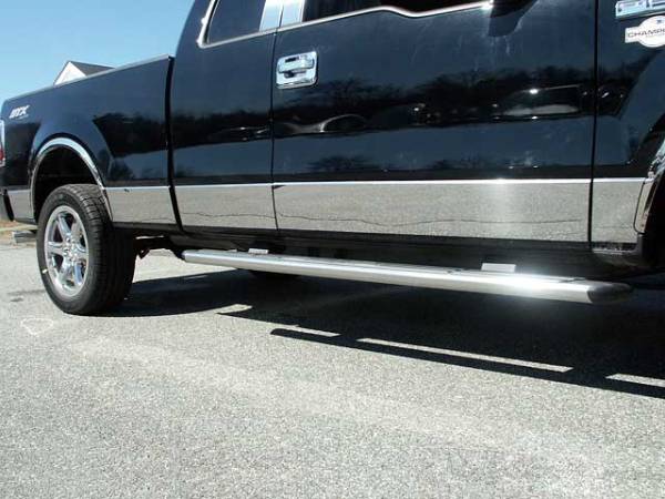 QAA - TH44301 Stainless Steel Rocker Panel Trim 10Pc 2004-2008 Ford F-150 QAA