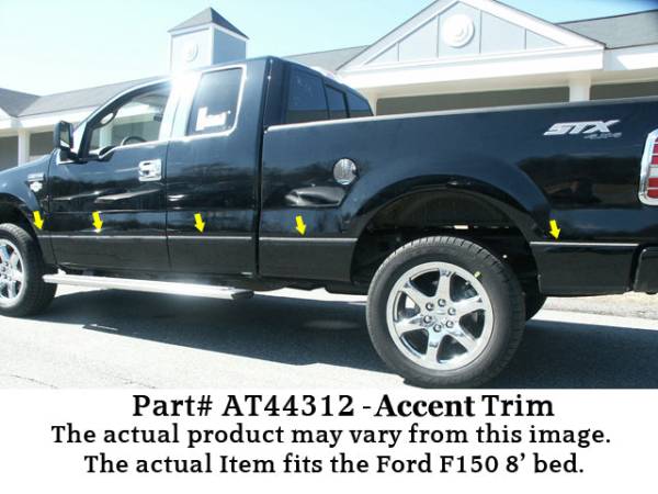 QAA - AT44312 Stainless Steel Side Accent Trim 10Pc 2004-2014 Ford F-150 QAA