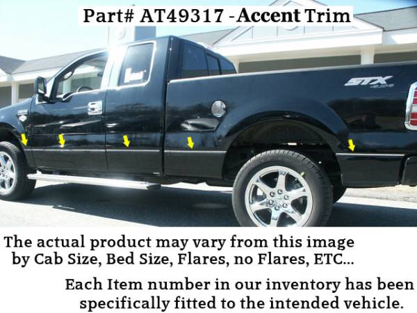 QAA - AT49317 Stainless Steel Side Accent Trim 12Pc 2009-2010 Ford F-150 QAA