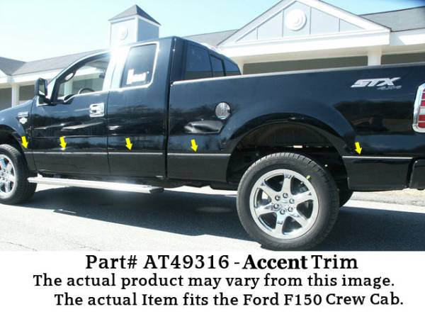 QAA - AT49316 Stainless Steel Side Accent Trim 12Pc 2009-2014 Ford F-150 QAA