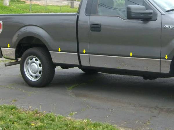 QAA - TH49308 Stainless Steel Rocker Panel Trim 10Pc 2009-2014 Ford F-150 QAA