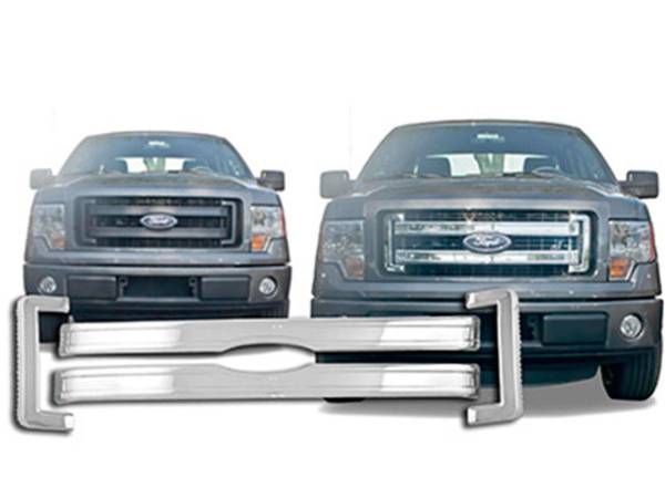 QAA - SGC53308 Chrome Plated ABS plastic Grille Overlay 4Pc 2013-2014 Ford F-150 QAA