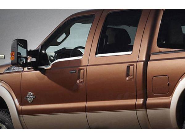 QAA - WS48323 Stainless Steel Window Sill Accent 4Pc 1999-2016 Ford F-250 & F-350 Super Duty QAA