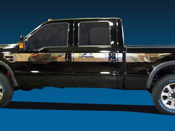 QAA - AT48323 Stainless Steel Side Accent Trim 14Pc 2008-2010 Ford F-250 & F-350 Super Duty QAA