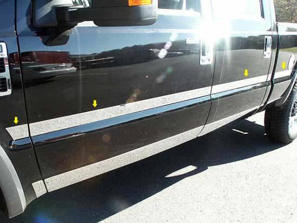 QAA - MI48320 Stainless Steel Molding Insert 8Pc 2008-2010 Ford F-250 & F-350 Super Duty QAA