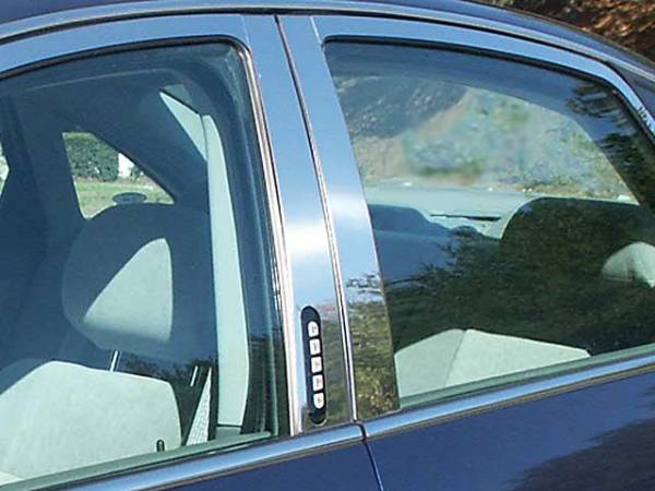 QAA - PP45490 Stainless Steel Pillar Trim 4Pc 2005-2007 Ford Five Hundred, 2008-2009 Ford Taurus, 2005-2007 Mercury Montego, 2008-2009 Mercury Sable QAA