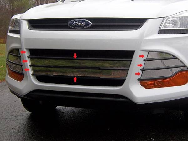 QAA - SG53360 Stainless Steel Grille Accent 8Pc 2013-2016 Ford Escape QAA