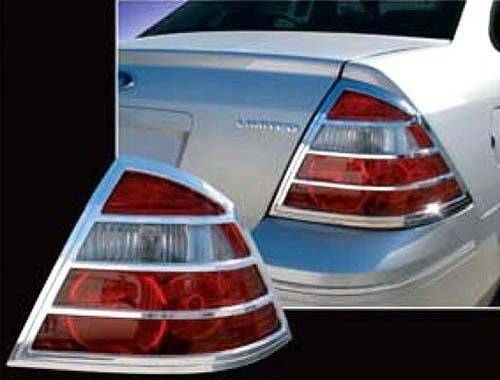 QAA - TL45490 Chrome Plated ABS plastic Tail Light Bezels 2Pc 2005-2007 Ford Five Hundred QAA