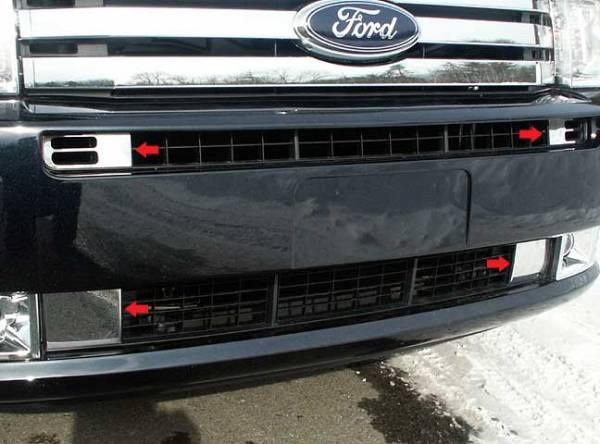 QAA - FV49340 Stainless Steel Front Vent Accent 4Pc 2009-2012 Ford Flex QAA