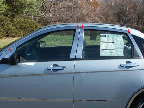 QAA - PP48347 Stainless Steel Pillar Trim 8Pc 2008-2011 Ford Focus QAA